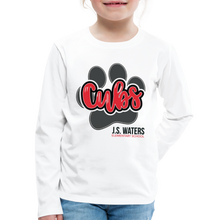 Load image into Gallery viewer, J.S. Waters Paw Print Youth Long Sleeve Tee - white
