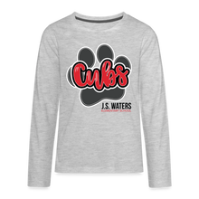 Load image into Gallery viewer, J.S. Waters Paw Print Youth Long Sleeve Tee - heather gray