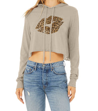 Load image into Gallery viewer, Cheetah Print Cropped T-Shirt Hoodie