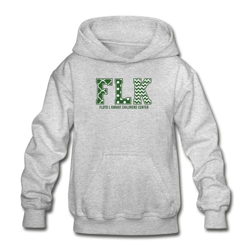 Youth FLK Initial Hoodie - heather gray