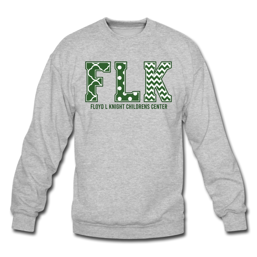 FLK Initials Crewneck Sweatshirt - heather gray