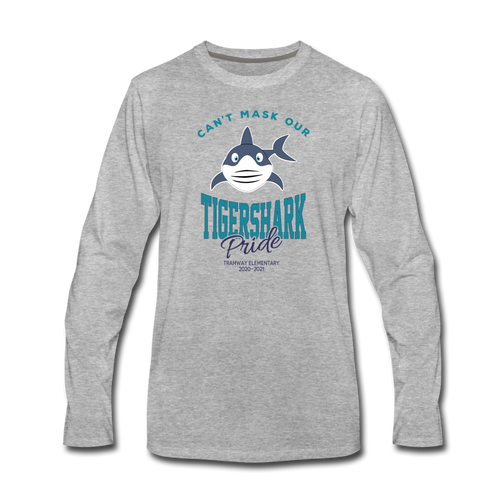 Tramway Masked Shark Long Sleeve T-Shirt - heather gray