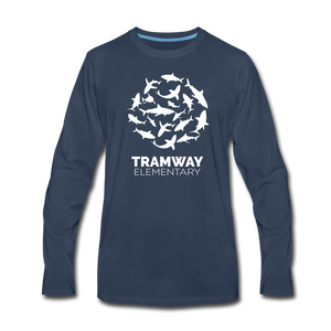 Tramway Circle of Sharks Long Sleeve T-Shirt White