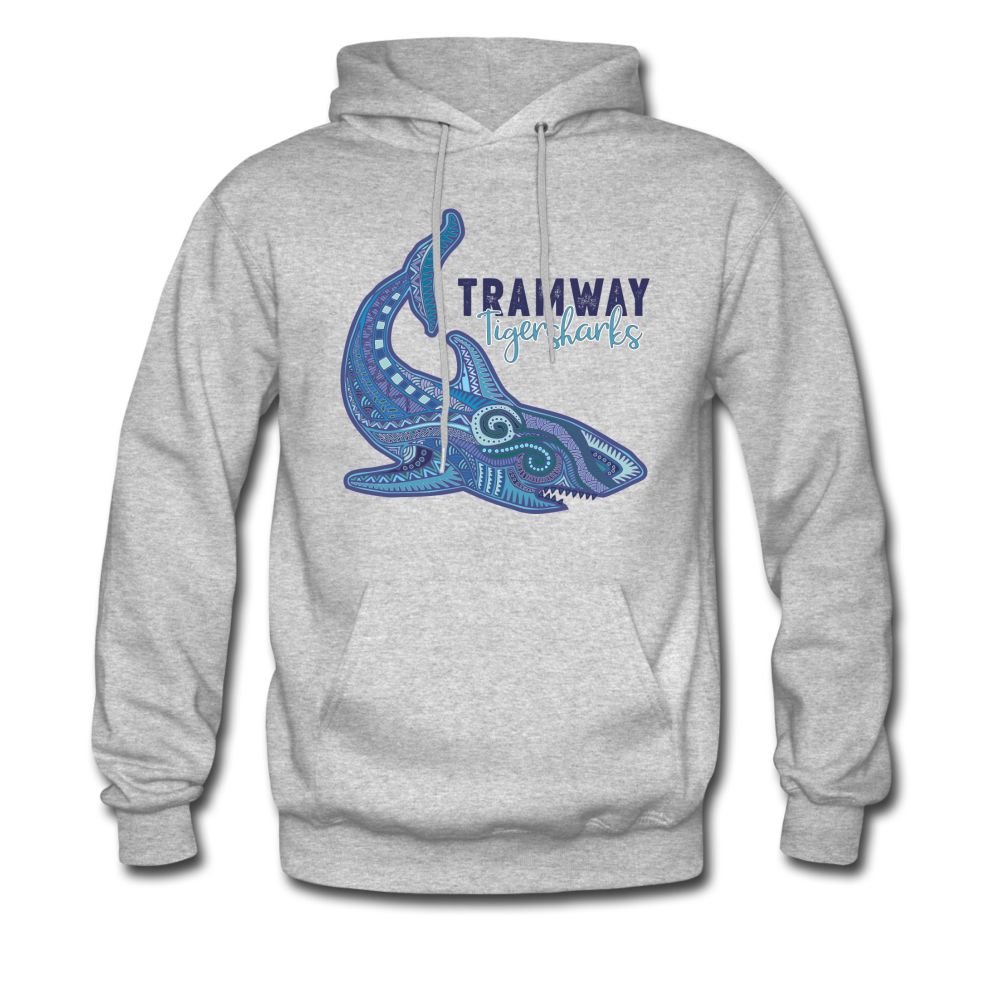 Tramway Tribal Shark Hoodie - heather gray