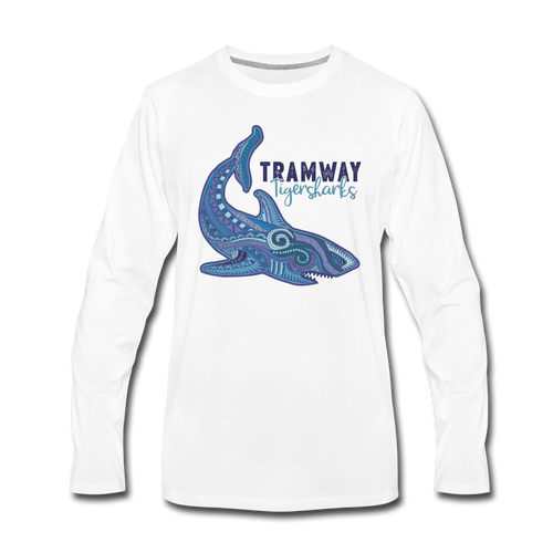 Tramway Tribal Shark Long Sleeve T-Shirt - white