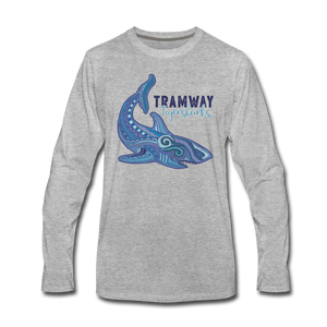 Tramway Tribal Shark Long Sleeve T-Shirt - heather gray