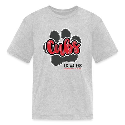 JS Waters Paw Print Tee - Youth - heather gray
