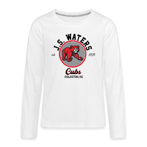J.S. Waters Distressed Retro Youth Long Sleeve Tee - white