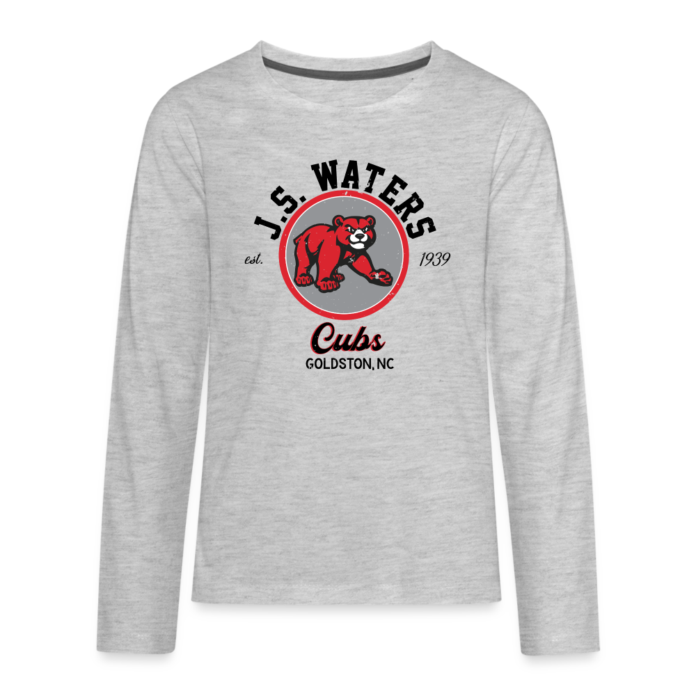 J.S. Waters Distressed Retro Youth Long Sleeve Tee - heather gray