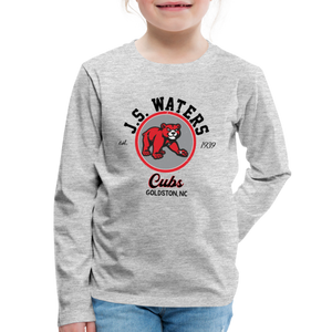 J.S. Waters Distressed Retro Youth Long Sleeve Tee - heather gray