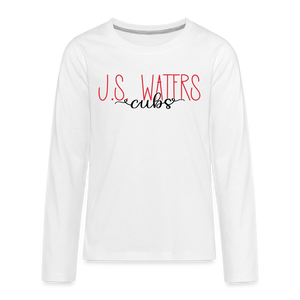 J.S. Waters Text Youth Long Sleeve Tee - white