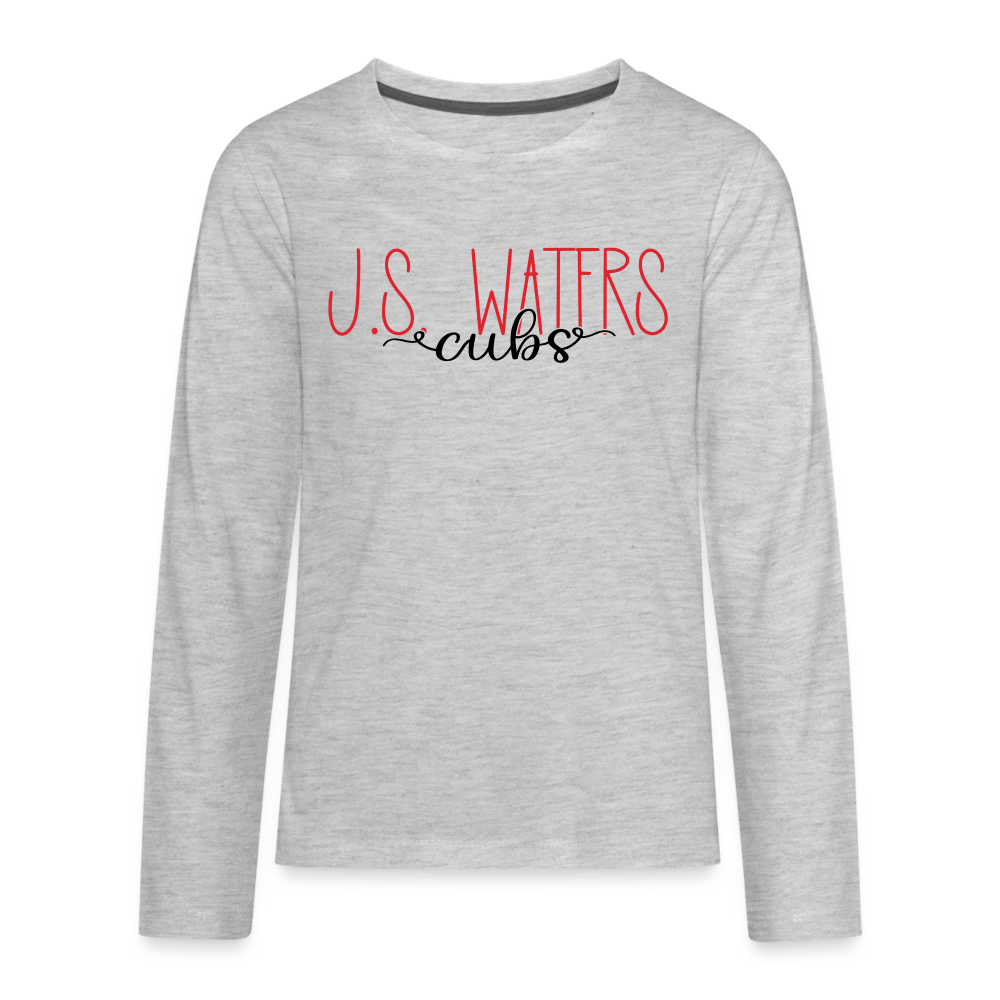 J.S. Waters Text Youth Long Sleeve Tee - heather gray
