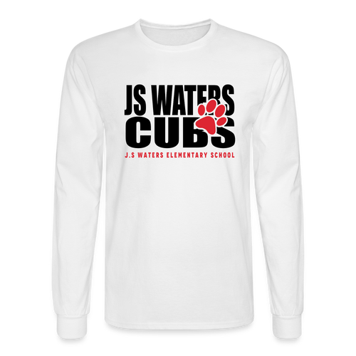 JS Waters Text W/ Paw Long Sleeve - white