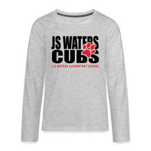 Load image into Gallery viewer, J.S. Waters Text W/ Paw Youth Long Sleeve Tee - heather gray