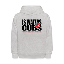Load image into Gallery viewer, J.S. Waters Text W/ Paw Youth Hoodie - heather gray