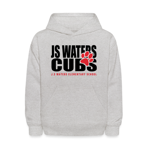 J.S. Waters Text W/ Paw Youth Hoodie - heather gray