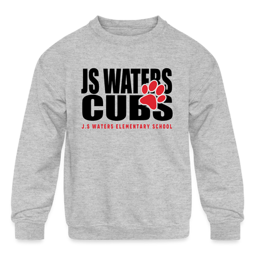 J.S. Waters Text W/ Paw Youth Sweatshirt - heather gray
