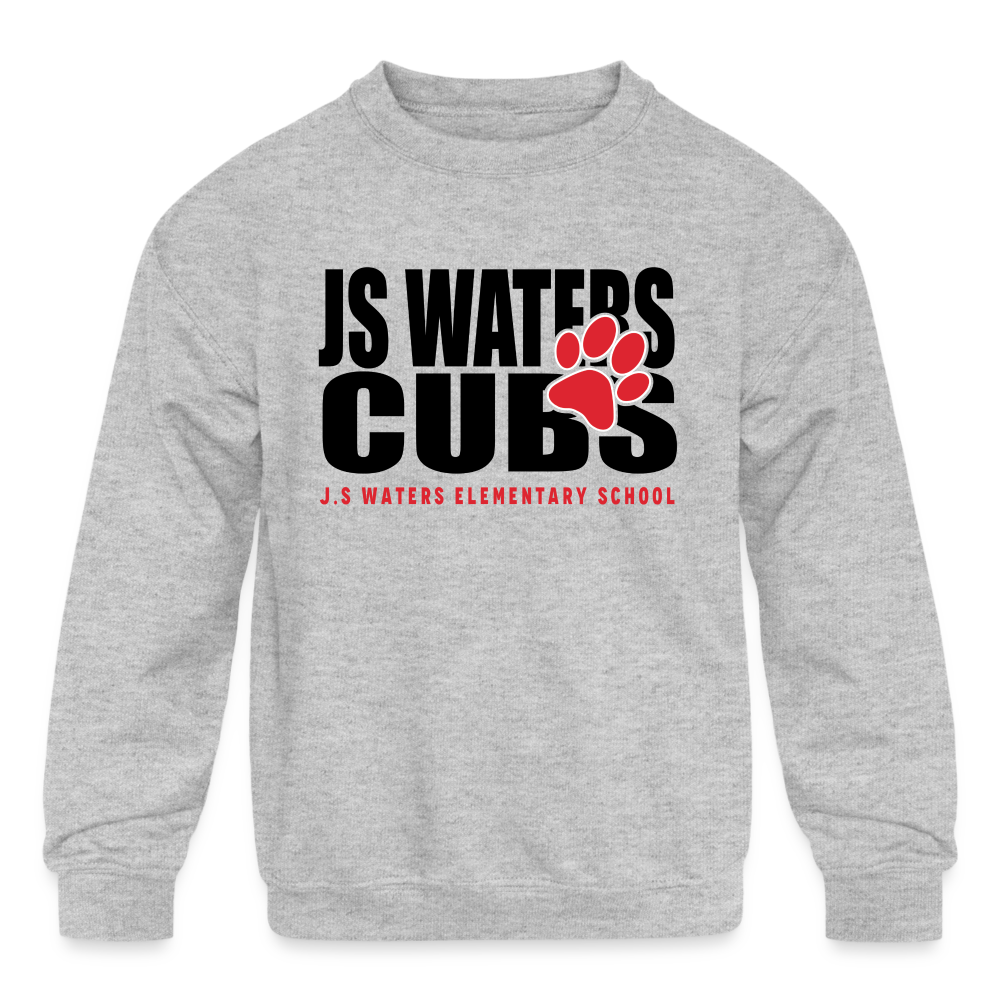 J.S. Waters Text W/ Paw Youth Sweatshirt - heather gray