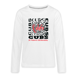 J.S. Waters Typography Youth Long Sleeve Tee - white
