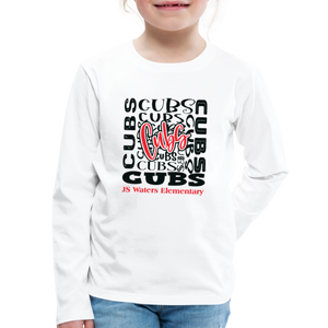 J.S. Waters Typography Youth Long Sleeve Tee - white